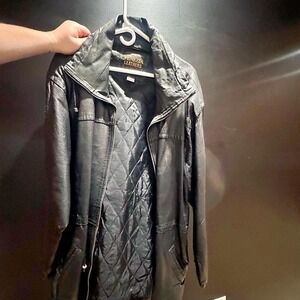 Venezia Leathers Vintage Black Genuine Leather Jacket Womens Plus Size 22/24